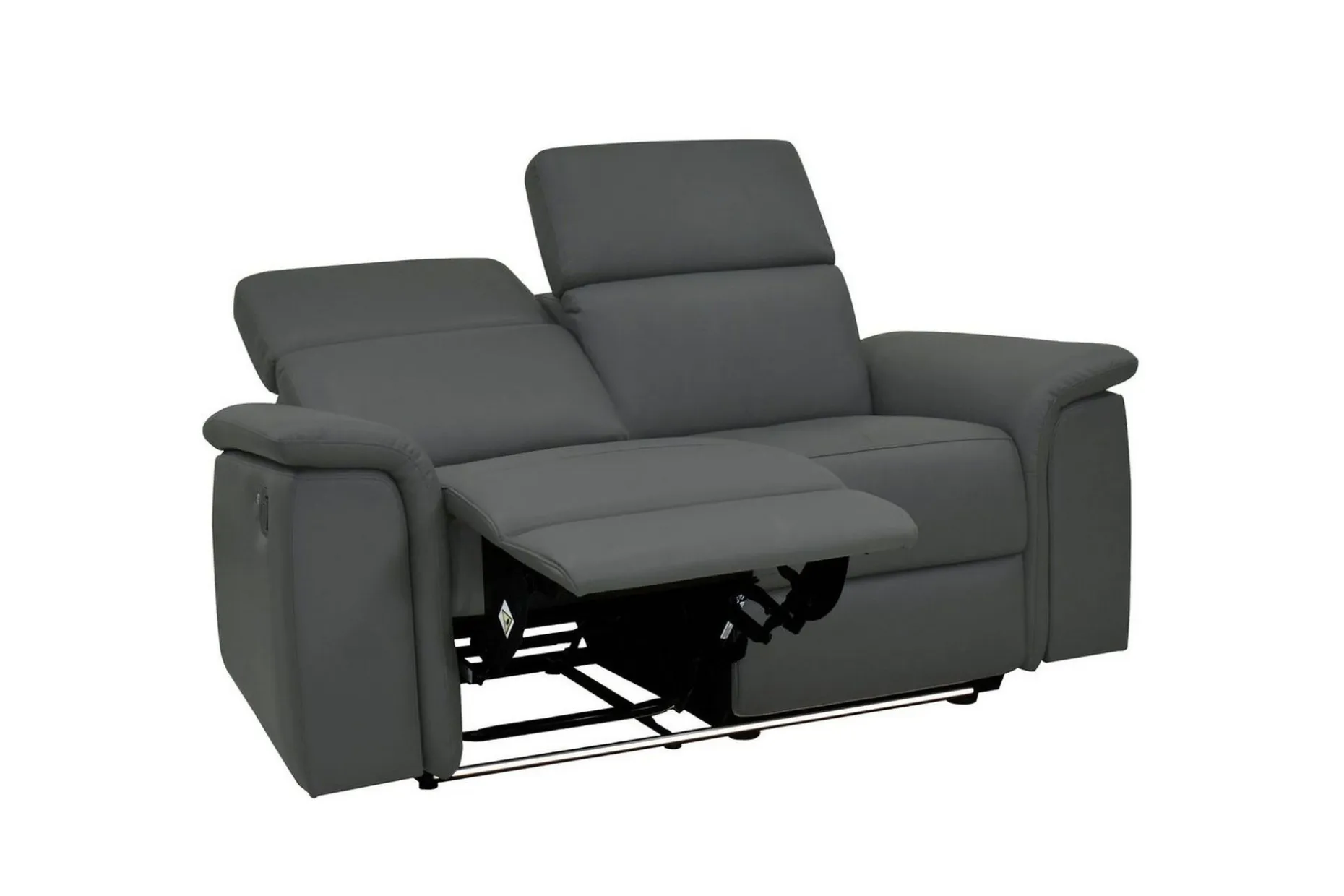 Sofa 2-seter Pareli Grå, Lær/PU, Elektrisk recliner