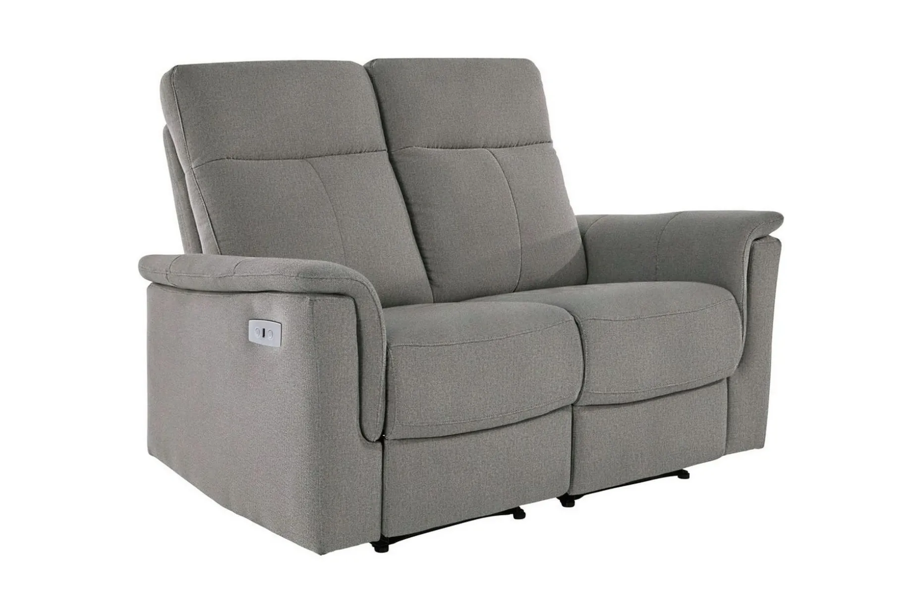 Sofa 2-seter Southbrook Lys grå, Stoff/tre/metall, Elektrisk recliner