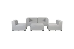 Soffa med fotpall Beliani Arezzo Beige/svart Light grey, Black