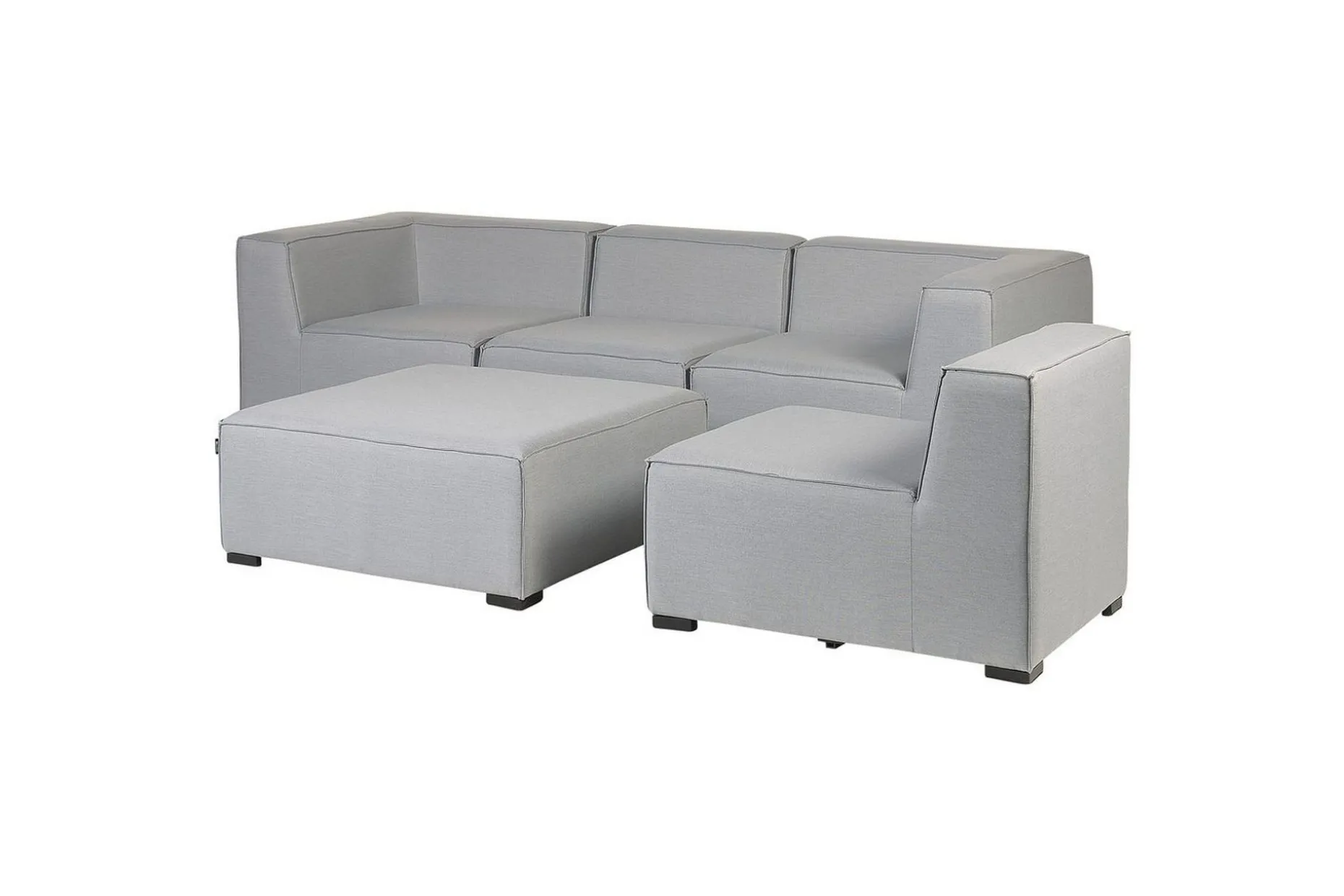 Soffa med fotpall Beliani Arezzo Beige/svart Light grey, Black