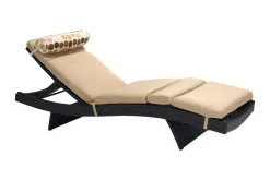 Solstol STELLA med pute 200x655xH33 mørkebrun