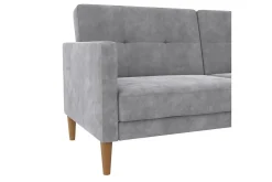 Sovesofa Lilly Lys grå, Fløyel