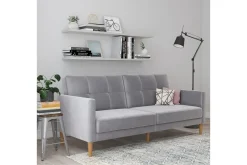 Sovesofa Lilly Lys grå, Fløyel