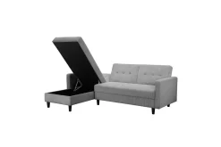 Sovesofa med enkeldivan uten sjeselong Loft24 Sovesofa Hartford II 213x153x82 cm, grå Grå