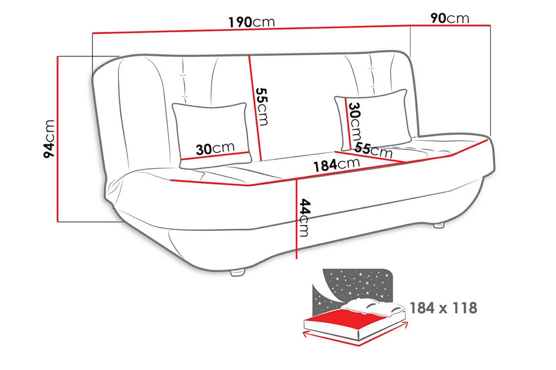 Sovesofa Pinto