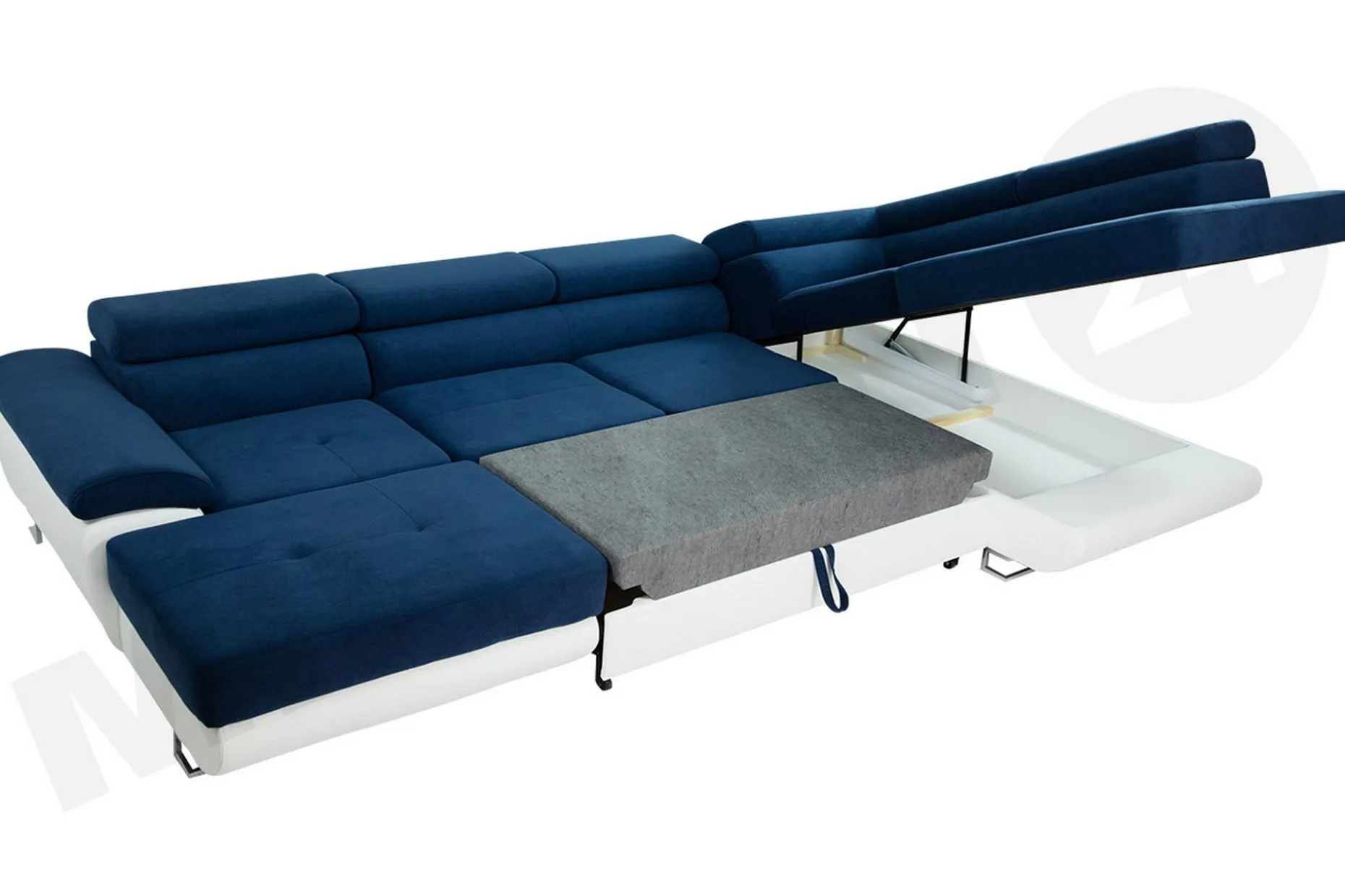 Sovesofa 4-seters U-formet 345x202 cm Venstre