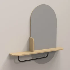 Speil med hylle HOME4YOU Aalborg 92x15x93 cm eik