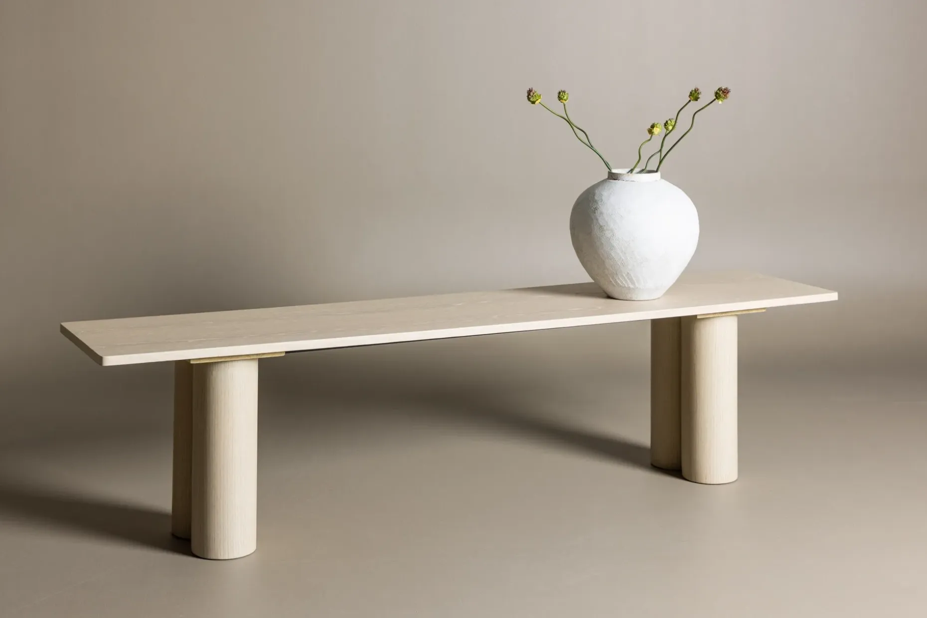 Spisebenk Olivia 40x180x45 cm Hvit