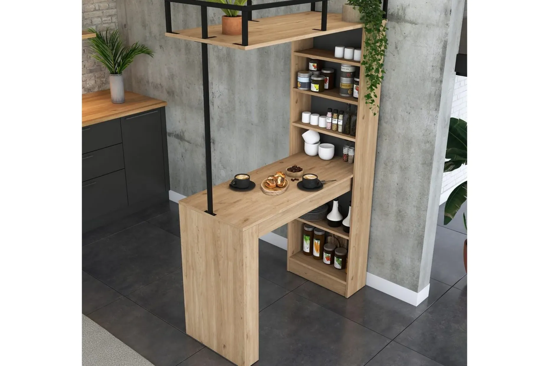 Spisebord Beloumont Valnøtt / Svart