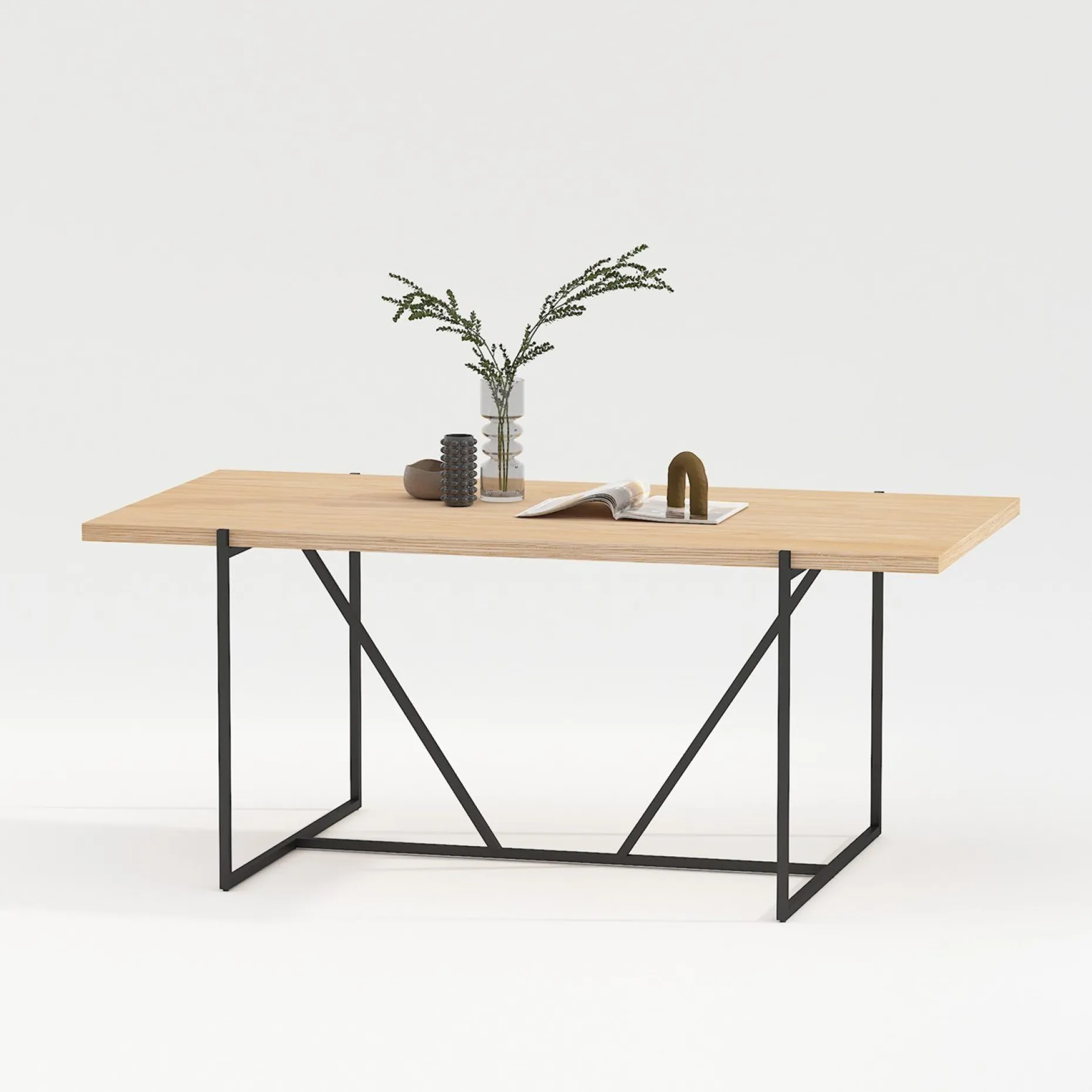 Spisebord HOME4YOU Cindy melamin eik 180x90x75 cm