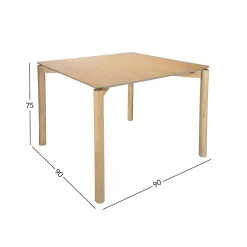 Spisebord HOME4YOU Gardenia 90x90x75 cm Eik