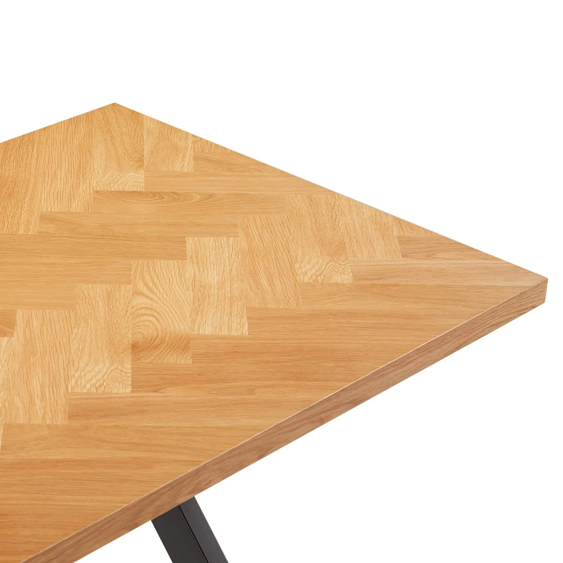 Spisebord HOME4YOU Rowan 200x90x75 cm Fiskebensmønstret eik