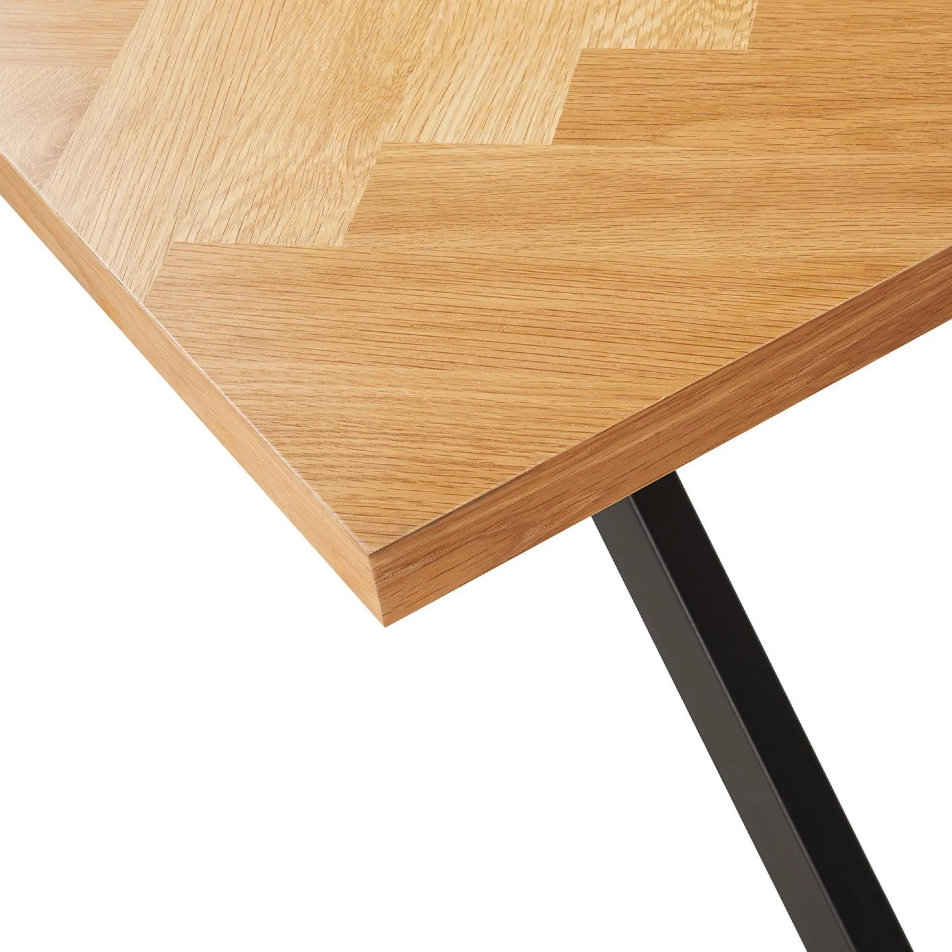 Spisebord HOME4YOU Rowan 200x90x75 cm Fiskebensmønstret eik