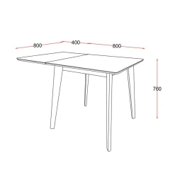 Spisebord HOME4YOU Roxby 80/120x80x76 cm Hvit