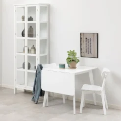 Spisebord HOME4YOU Roxby 80/120x80x76 cm Hvit