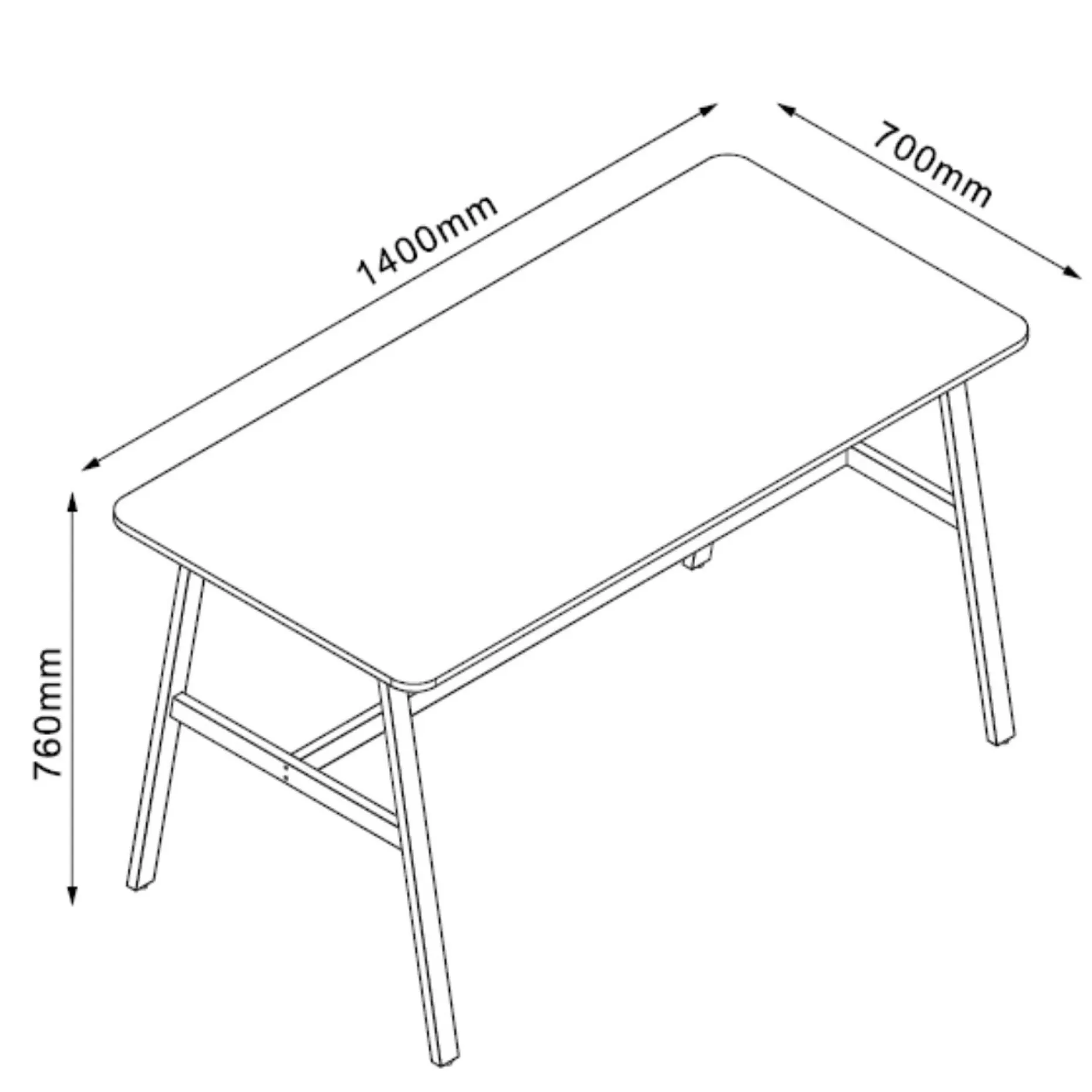 Spisebord HOME4YOU Svea 140x70x76 cm Ask/Svart