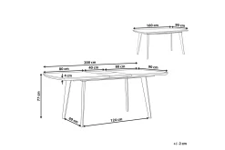 Spisebord sammenleggbart 160/200 x 90 cm MOSBY