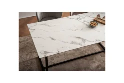 Spisebord Wohnling Industriell loftstil MDF med metalldetaljer i gull på bena Marmor, Hvit, 180x90 cm