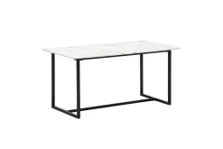 Spisebord Wohnling Industriell loftstil MDF med metalldetaljer i gull på bena Marmor, Hvit, 180x90 cm