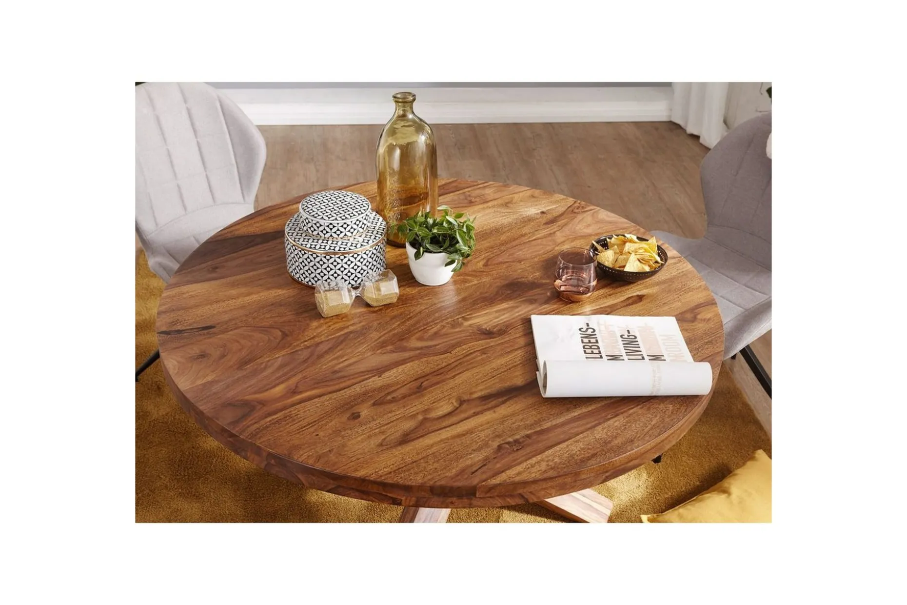 Spisebord Wohnling Rund 120 cm heltre landlig stil Rosentre
