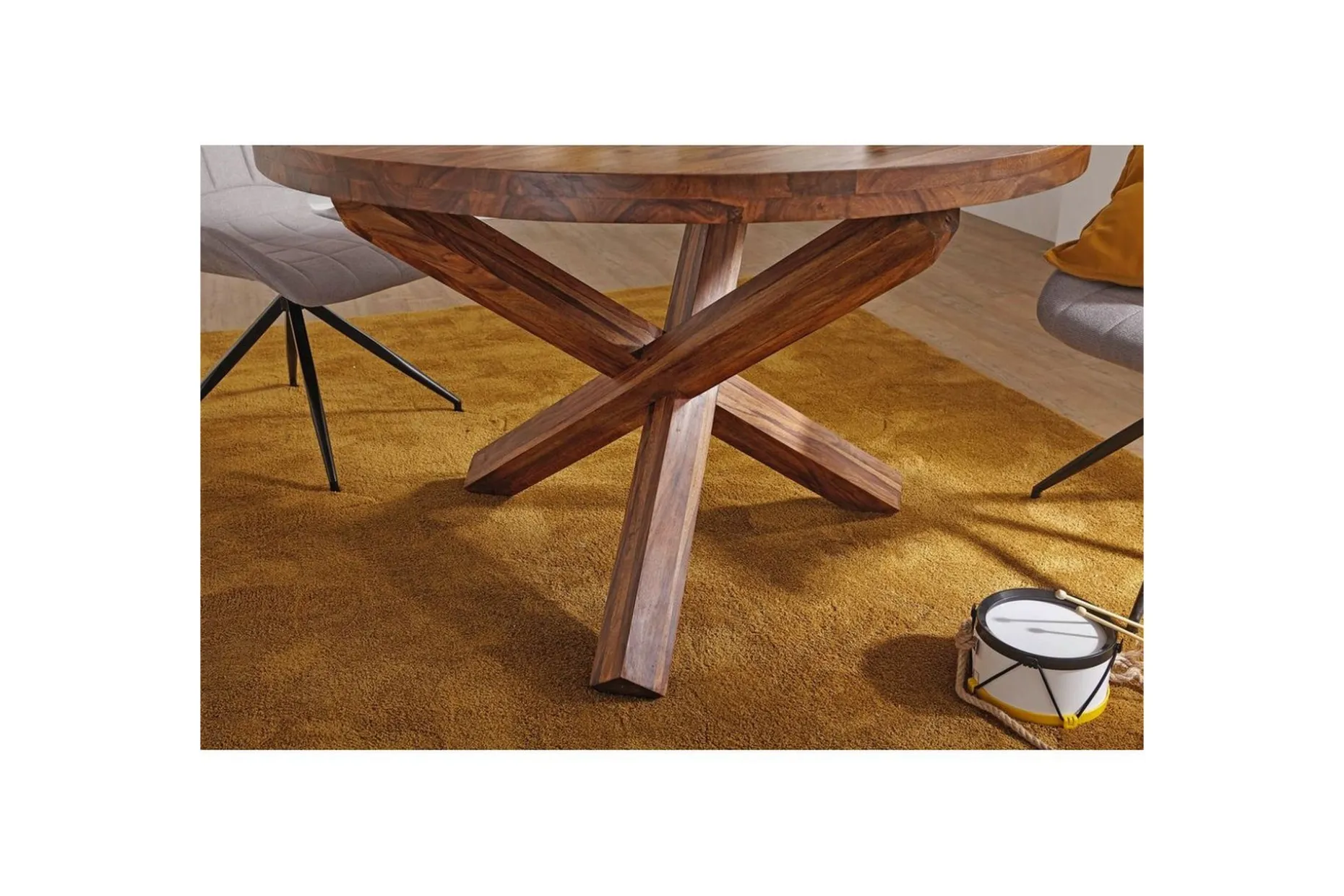 Spisebord Wohnling Rund 120 cm heltre landlig stil Rosentre