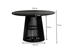 Spisebord Wohnling Rund 120 cm heltre loftstil
