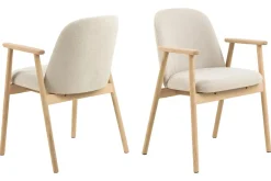 Spisegruppe Bark Kopparbo rundt spisebord 180 cm hvitlasert med 6 Reciclar spisestoler Lys eik|Beige