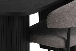 Spisegruppe Bark Kopparbo spisebord 200 cm med 6 Sawako Greige stoler Svart|Greige