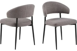 Spisegruppe Bark Kopparbo spisebord 200 cm med 6 Sawako Greige stoler Svart|Greige