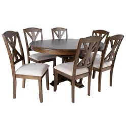 Spisegruppe HOME4YOU James bord og 6 stoler