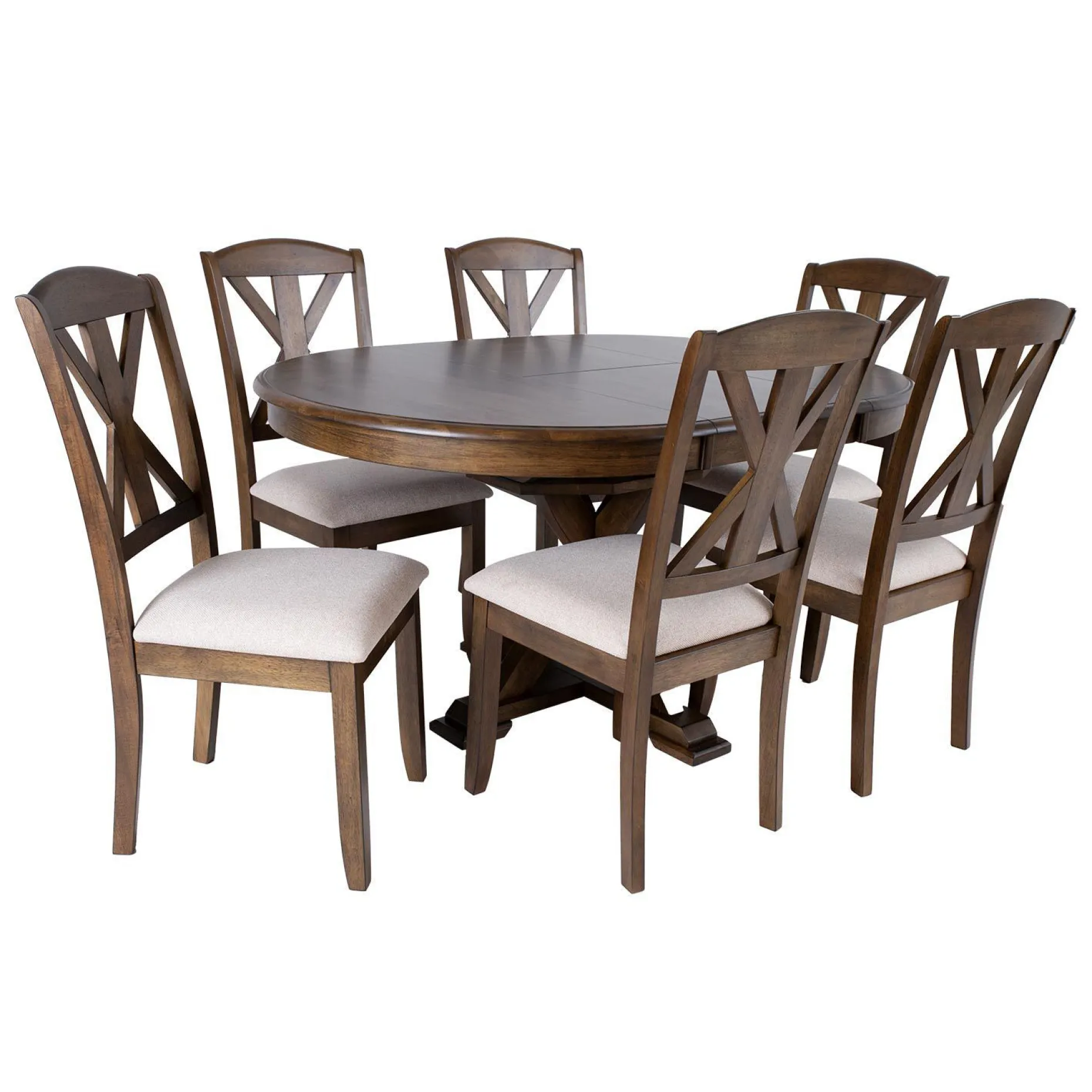 Spisegruppe HOME4YOU James bord og 6 stoler