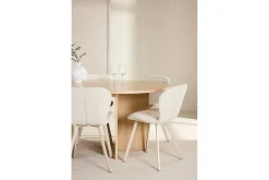 Spisegruppe Strada Rund 120/170 cm Hvit med Lilja Stoler 6 stk