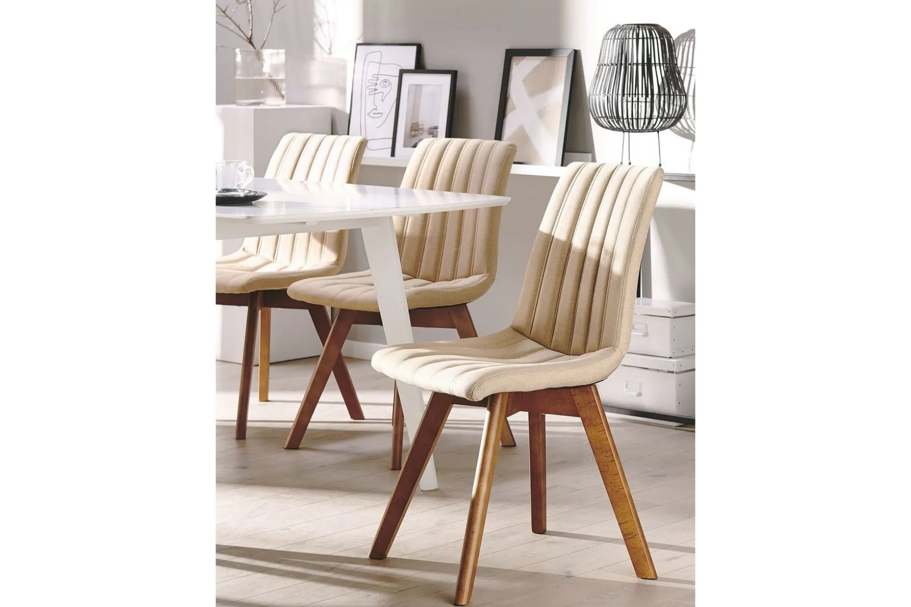 Spisestol 2 stk beige CALGARY