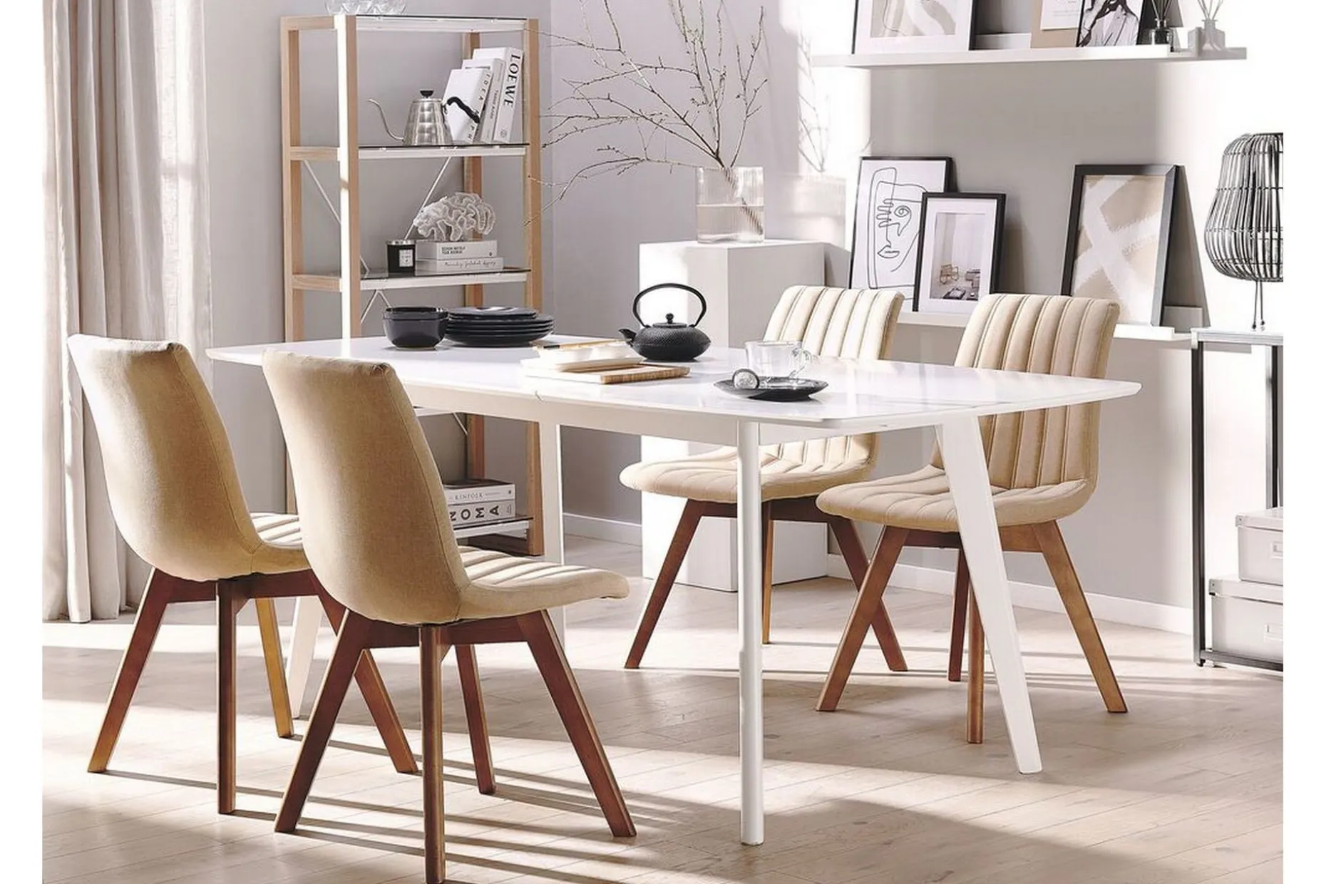 Spisestol 2 stk beige CALGARY