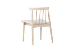 Spisestol uten armlener Peach Flora spisestol - Whitewash-ben / Beige stoff Hvitvasket