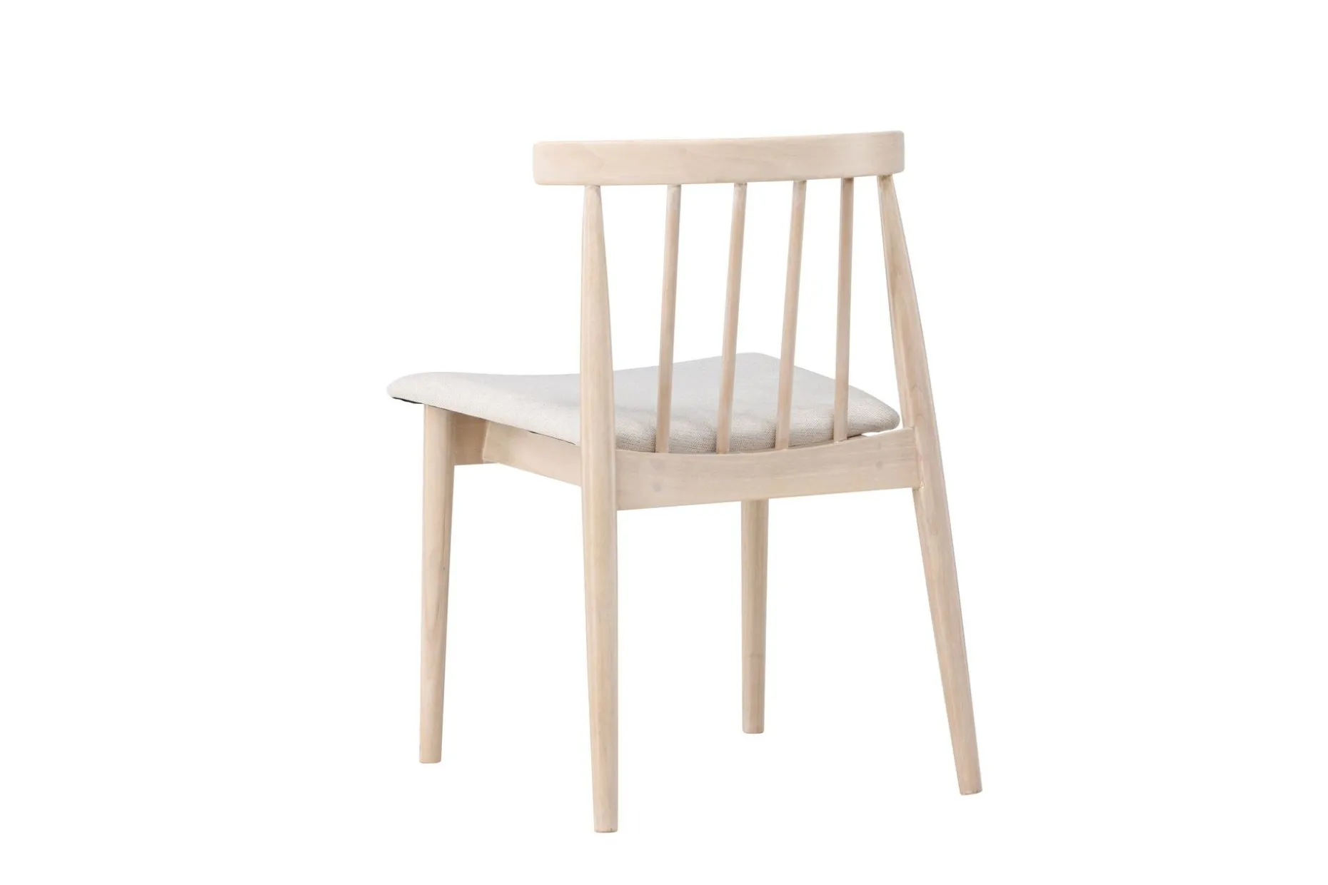 Spisestol uten armlener Peach Flora spisestol - Whitewash-ben / Beige stoff Hvitvasket