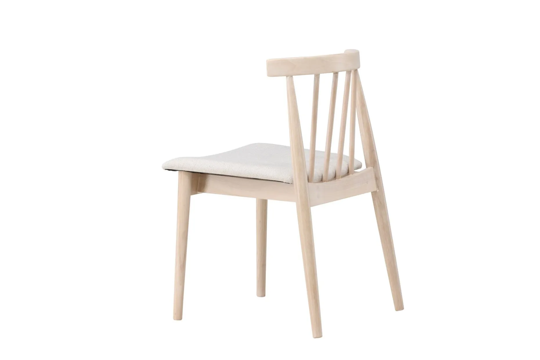 Spisestol uten armlener Peach Flora spisestol - Whitewash-ben / Beige stoff Hvitvasket