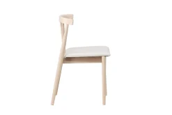 Spisestol uten armlener Peach Flora spisestol - Whitewash-ben / Beige stoff Hvitvasket