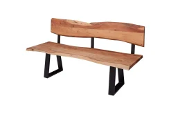 Spisestuebenk Wohnling Heltre tre kant med metallben landstil Med ryggstøtte, 180 cm