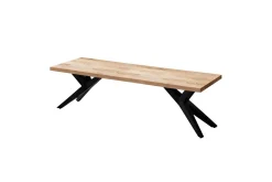 Spisestuebenk Wohnling massivt tre moderne loftstil med metallben 175 cm