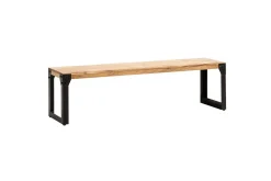 Spisestuebenk Wohnling massivt tre industriell stil med metallbein 140 cm