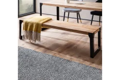 Spisestuebenk Wohnling massivt tre industriell stil med metallbein 140 cm