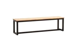 Spisestuebenk Wohnling massivt tre industriell loft stil med metallbein 120 cm