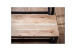 Spisestuebenk Wohnling massivt tre industriell loft stil med metallbein 120 cm