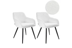 Spisestuestol Casmalia sett av 2 Hvit/Svart