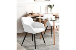 Spisestuestol Casmalia sett av 2 Hvit/Svart