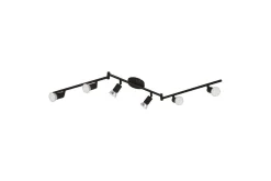 Spotlight Eglo Buzz-LED med 6 lamper svart