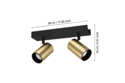 Spotlight Eglo Cumaribo Svart/Messing 2 Lamper