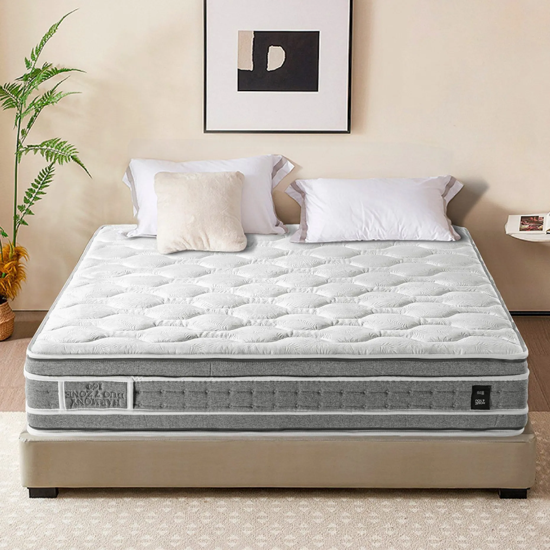 Springmadrass HOME4YOU Harmony Duo 7 soner 160x200x28 cm Vendbar