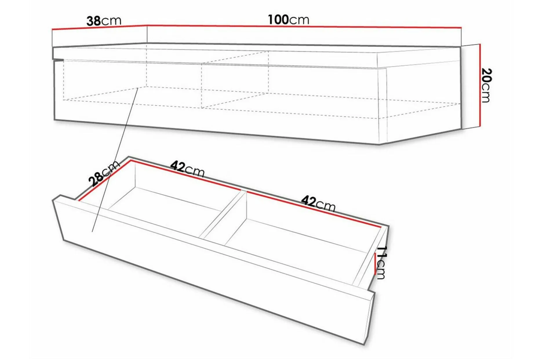 Staffin Sminkespeil 100x38 cm